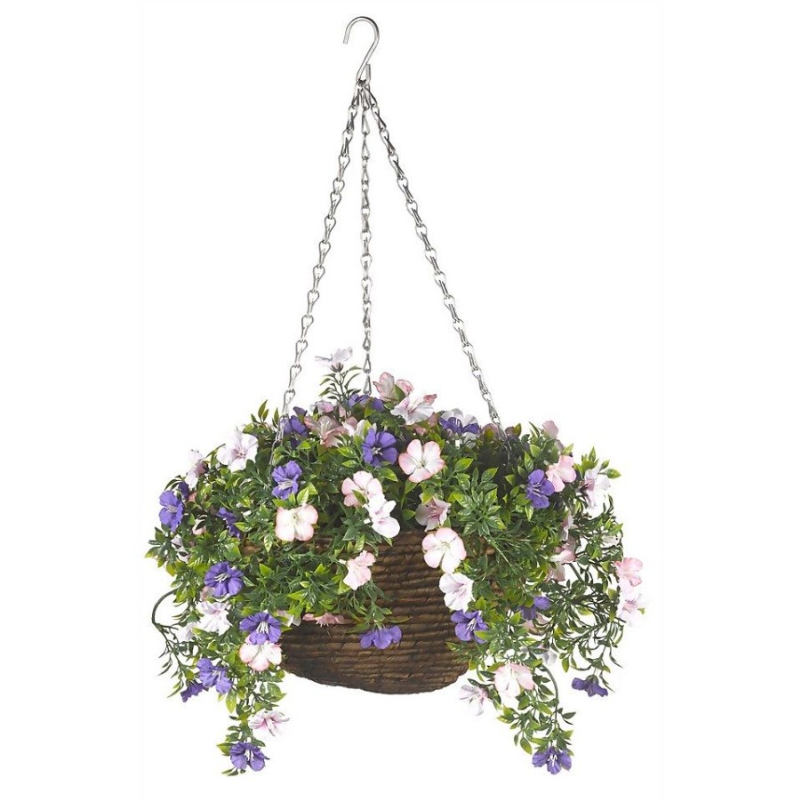 Homebase Artificial Plants | Artificial Easy Basket Petunias - 30Cm