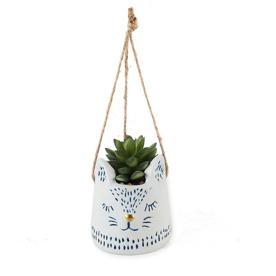 Homebase Artificial Plants | Novelty Animal Hanging Planter - Cat