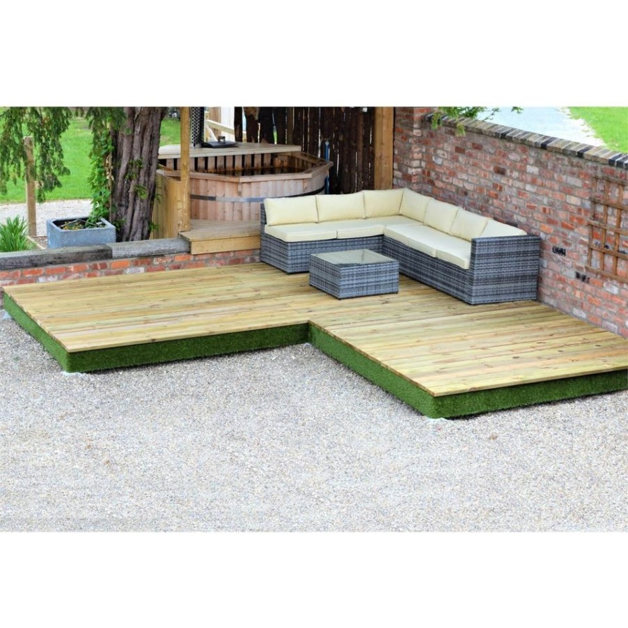 Homebase Garden Decking | Swift Deck Complete Decking Kit - Corner - 4.75 X 4.7M