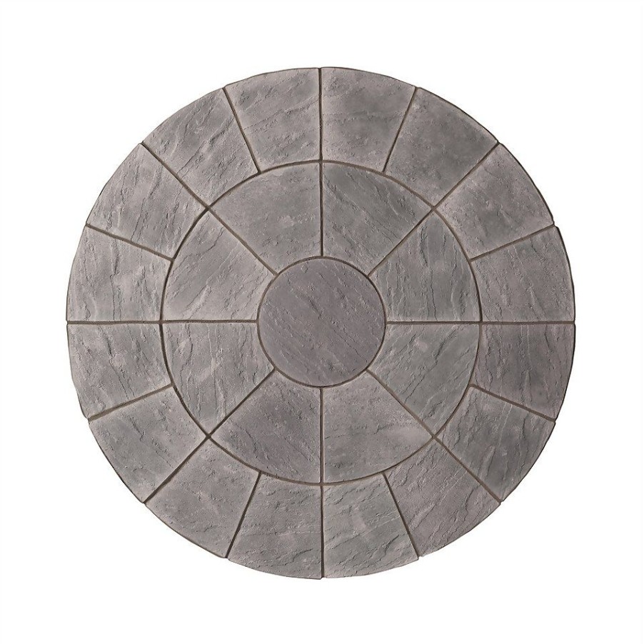 Homebase Paving Stones & Slabs | Stylish Stone Chantry Circle Kit Graphite - 2.4M