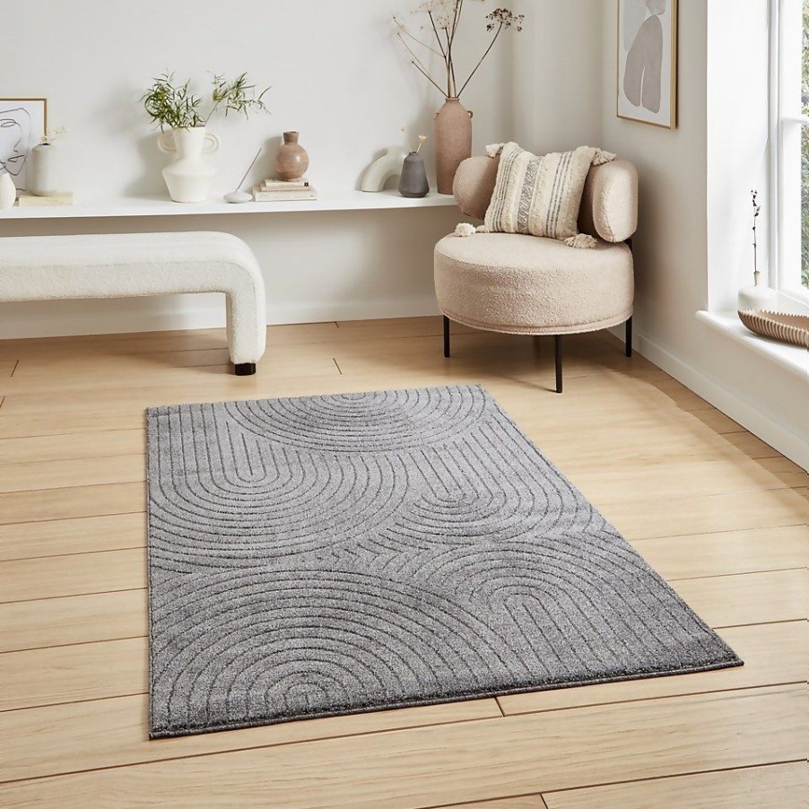 Homebase Rugs | Selene Cut Rug - Grey - 120X170Cm