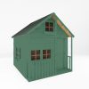 Homebase Garden Buildings | Country Living 7Ft X 7Ft Premium Sandon Double Storey Playhouse With Veranda Painted + Installation - Aurora Green