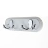 Homebase Hallway Furniture | White Hook Rail - Polished Chrome - 2 Hooks