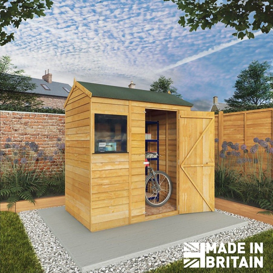 Homebase Garden Sheds | Mercia 6 X 4Ft Overlap Reverse Apex Shed