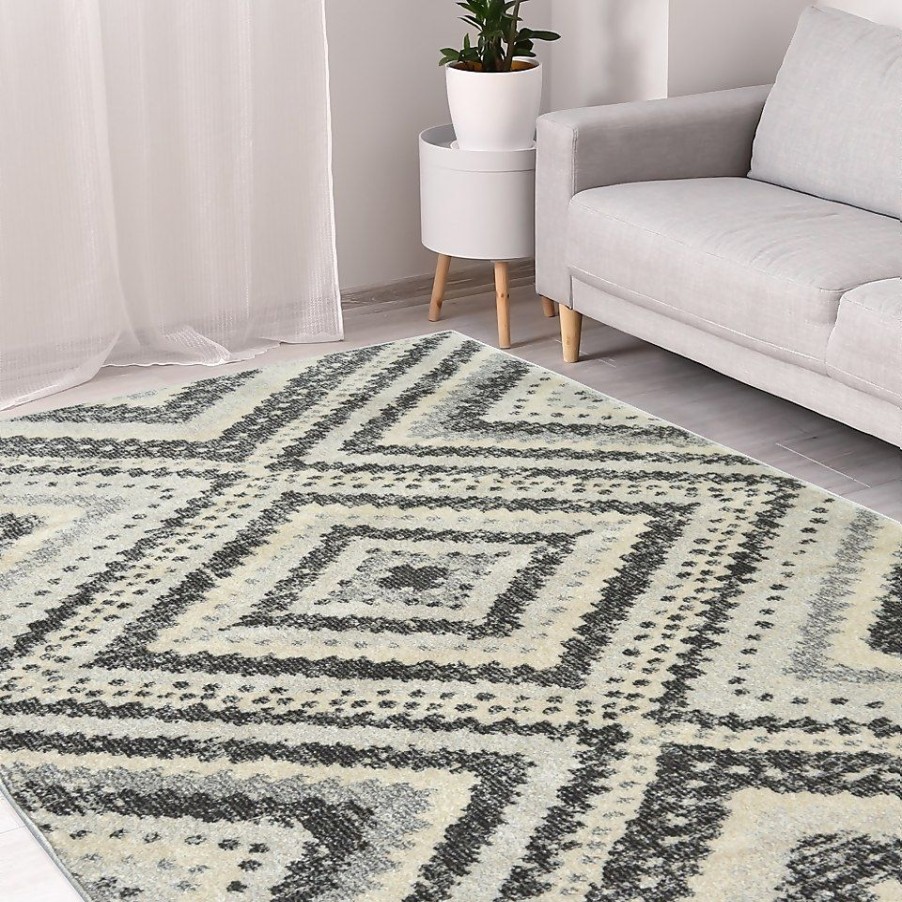 Homebase Rugs | Villa Tribal Rug - Grey - 120X170Cm