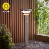 Homebase Solar Garden Lights | Halton 50Cm Photocell & Pir Solar Outdoor Floor Light - Stainless Steel