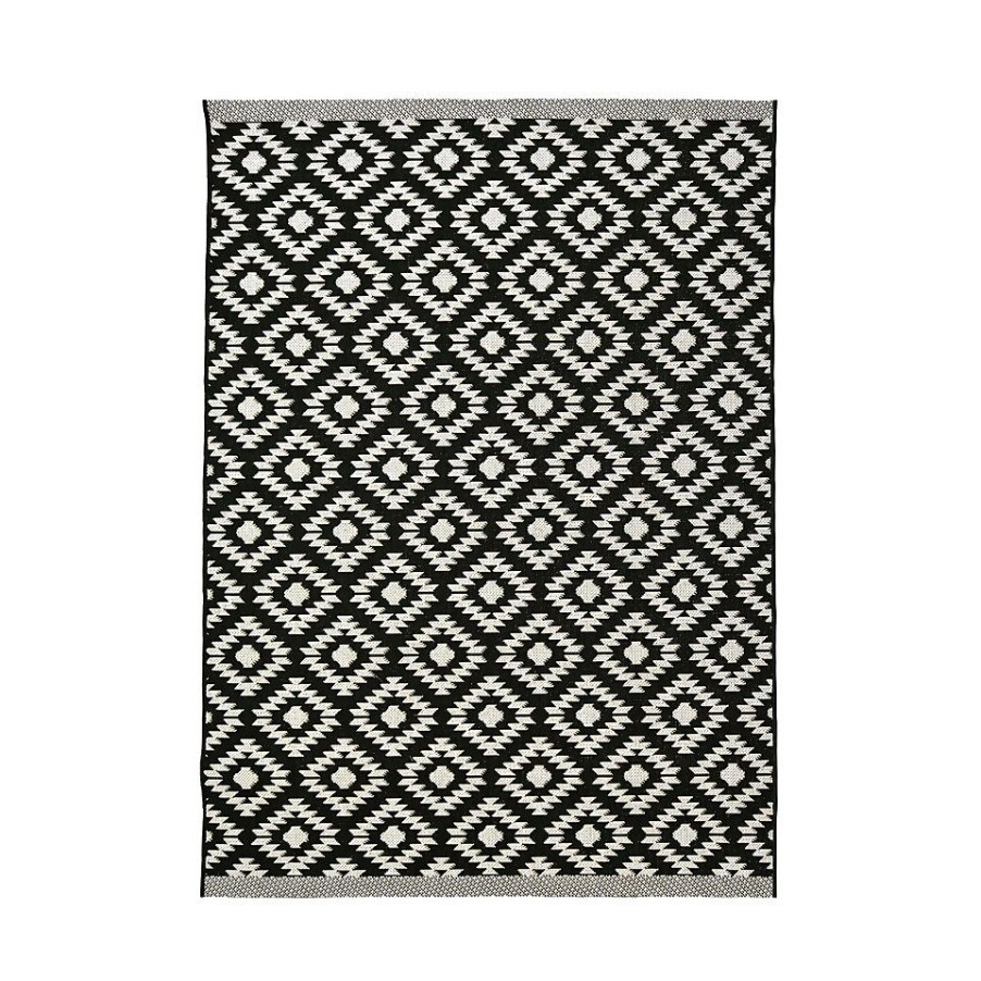 Homebase Rugs | Indoor Outdoor Geo Rug - Black - 120X170Cm