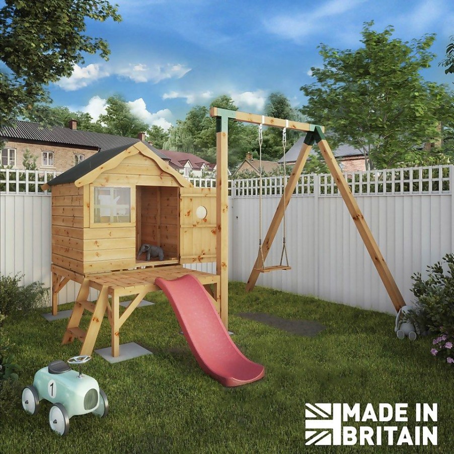 Homebase Garden Buildings | Mercia 4Ft X 4Ft Snug Wooden Playhouse With Tower - Installation Included