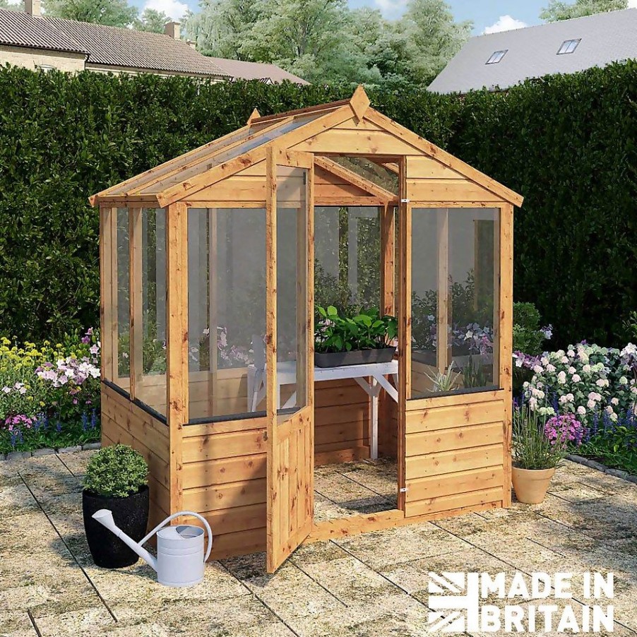 Homebase Greenhouses | Mercia Wooden Greenhouse - 4X6Ft