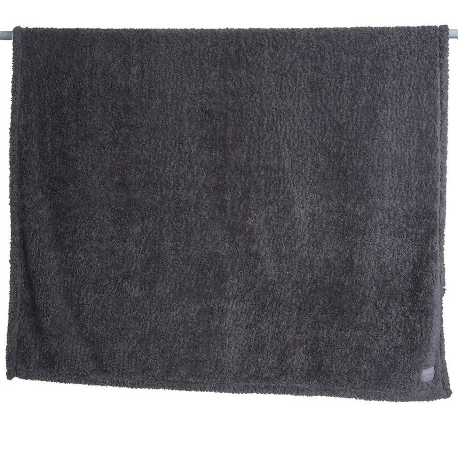 Homebase Bedspreads And Throws | Snuggle Fleece Throw - 130X180Cm Charcoal