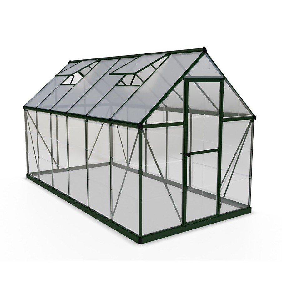 Homebase Greenhouses | Palram Canopia Hybrid 6 X 12Ft Green Greenhouse