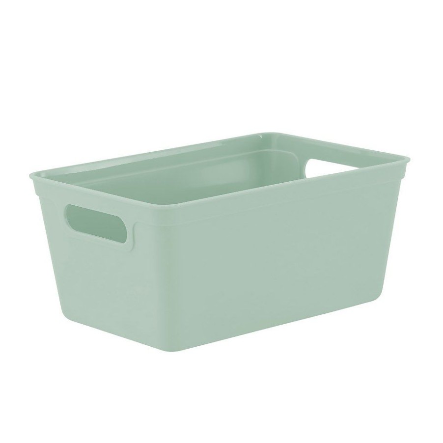 Homebase Storage Containers | Small Plastic Storage Tray - Sage Green - 4L