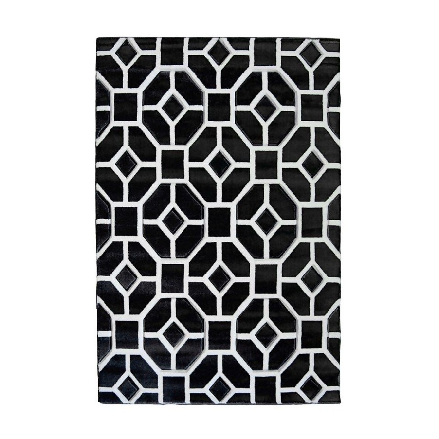 Homebase Rugs | Daytona Gorton Rug - Black - 120X170Cm