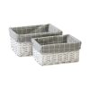 Homebase Storage Containers | Set Of 2 White Willow Lined Baskets