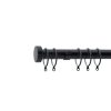 Homebase Curtain Poles & Tracks | Black Metal Curtain Pole With Stud Finial - 120Cm (Dia 28Mm)