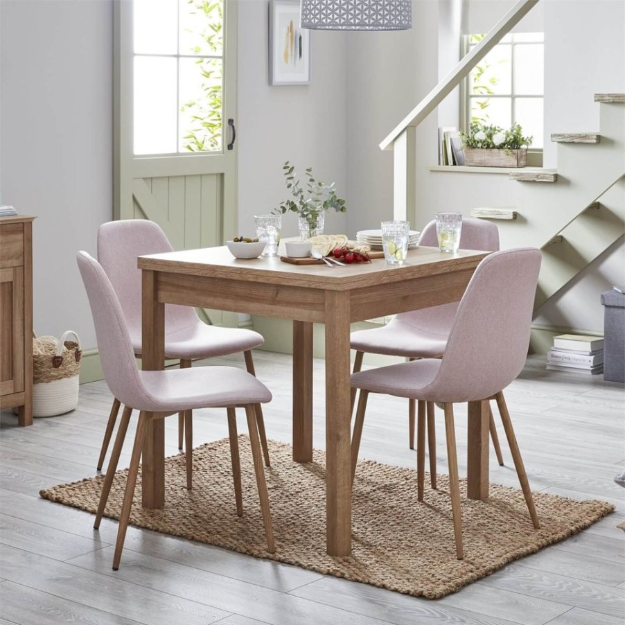 Homebase Dining Room Furniture | Ludlow Upholstered Dining Chair - Set Of 2 - Dusky Pink