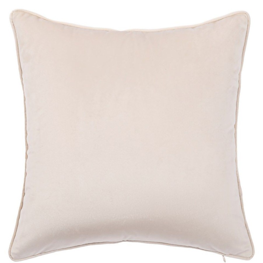 Homebase Cushions | Large Plain Velvet Cushion - Natural - 58X58Cm