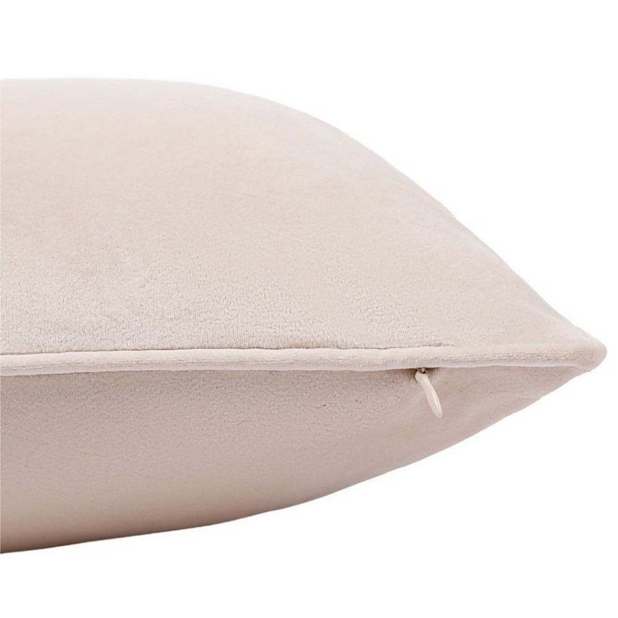 Homebase Cushions | Large Plain Velvet Cushion - Natural - 58X58Cm