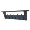 Homebase Hallway Furniture | 6 Black Victorian Hook On Grey Shelf Combo