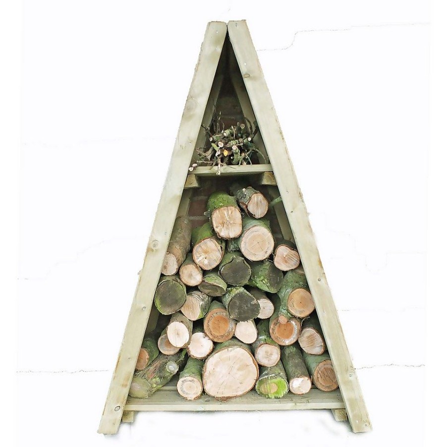 Homebase Garden Storage | Shire Small Triangular Log Store Overlap