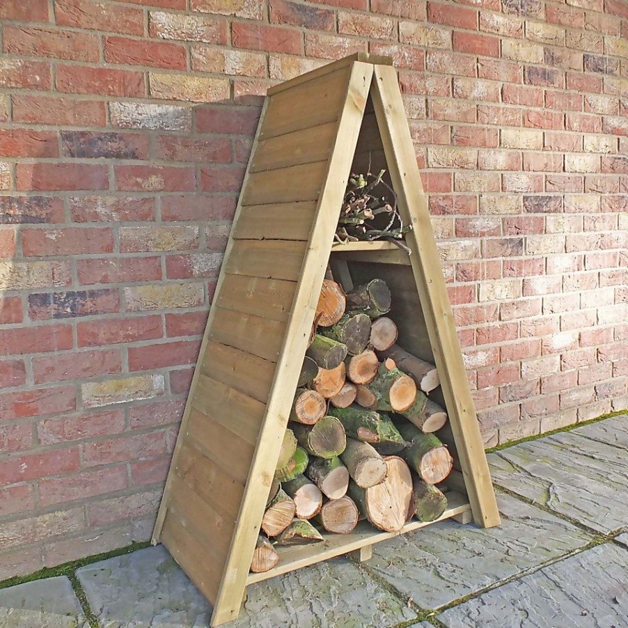 Homebase Garden Storage | Shire Small Triangular Log Store Overlap