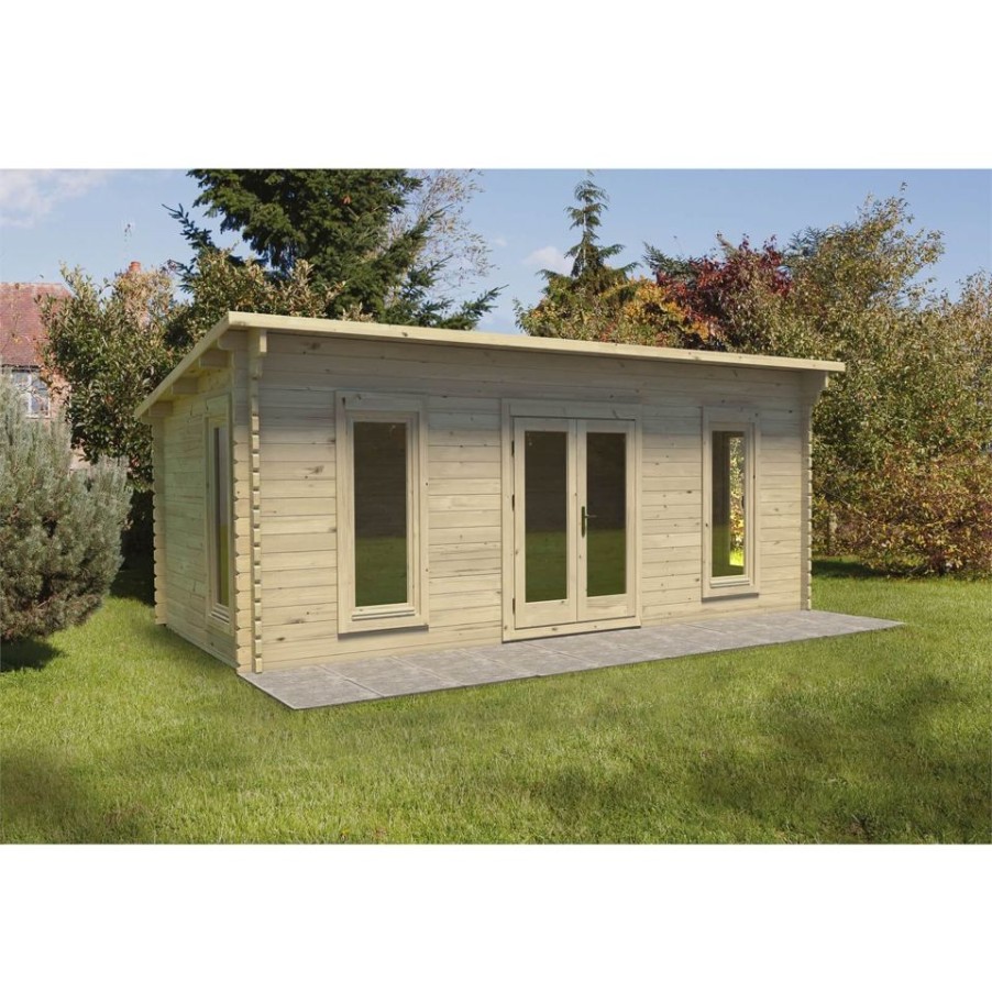 Homebase Garden Buildings | Forest Arley 6.0M X 3.0M Log Cabin Double Glazed 24Kg Polyester Felt, Plus Underlay - Installation Included