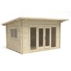 Homebase Log Cabins | Forest Melbury 4.0M X 3.0M Log Cabin Single Glazed 24Kg Polyester Felt, Plus Underlay - Installation Included