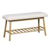 Homebase Hallway Furniture | Isla Boucle Shoe Bench - White