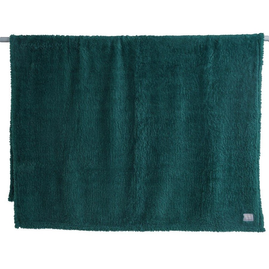 Homebase Bedspreads And Throws | Snuggle Fleece Throw - 130X180Cm - Emerald