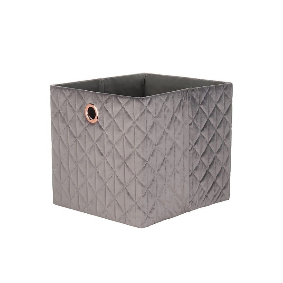 Homebase Cube Storage | Clever Cube Quilted Velvet Insert - Grey