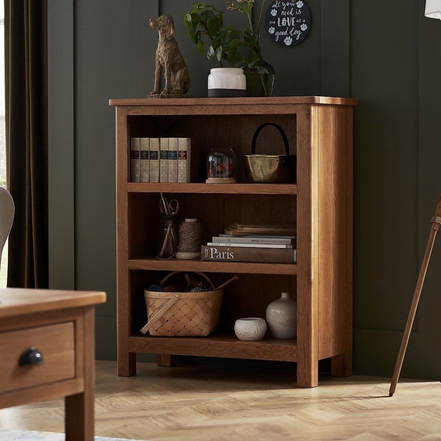 Homebase Office Furniture | Norbury Low Bookcase - Oak