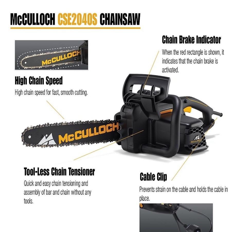 Homebase Chainsaws | Mcculloch Cse2040S Electric Chainsaw