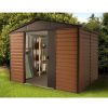 Homebase Garden Sheds | Yardmaster 10X6Ft Woodgrain Metal Shed