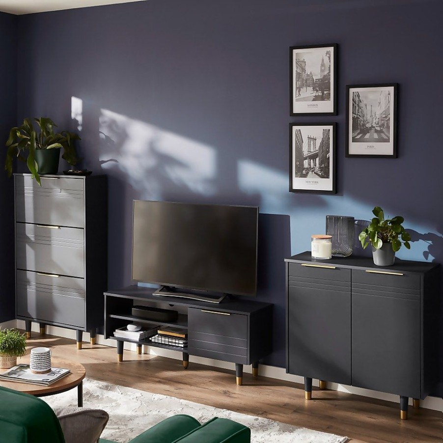 Homebase Hallway Furniture | Lewis Compact Hallway Cabinet - Grey