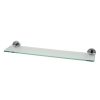 Homebase Bathroom Shelving | Glass Bathroom Shelf - Chrome Round Mounting Brackets