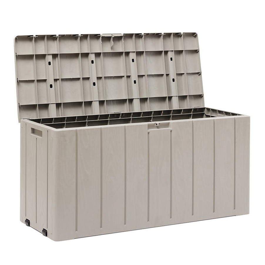 Homebase Garden Storage | Toomax Bravo Garden Storage Box 270L - Warm Grey