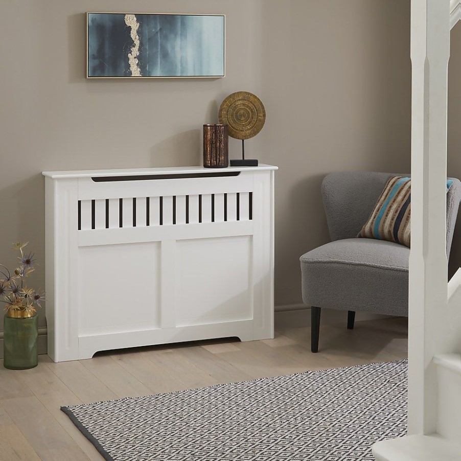 Homebase Hallway Furniture | Lloyd Pascal Radiator Cover With Shaker Style In White - Medium