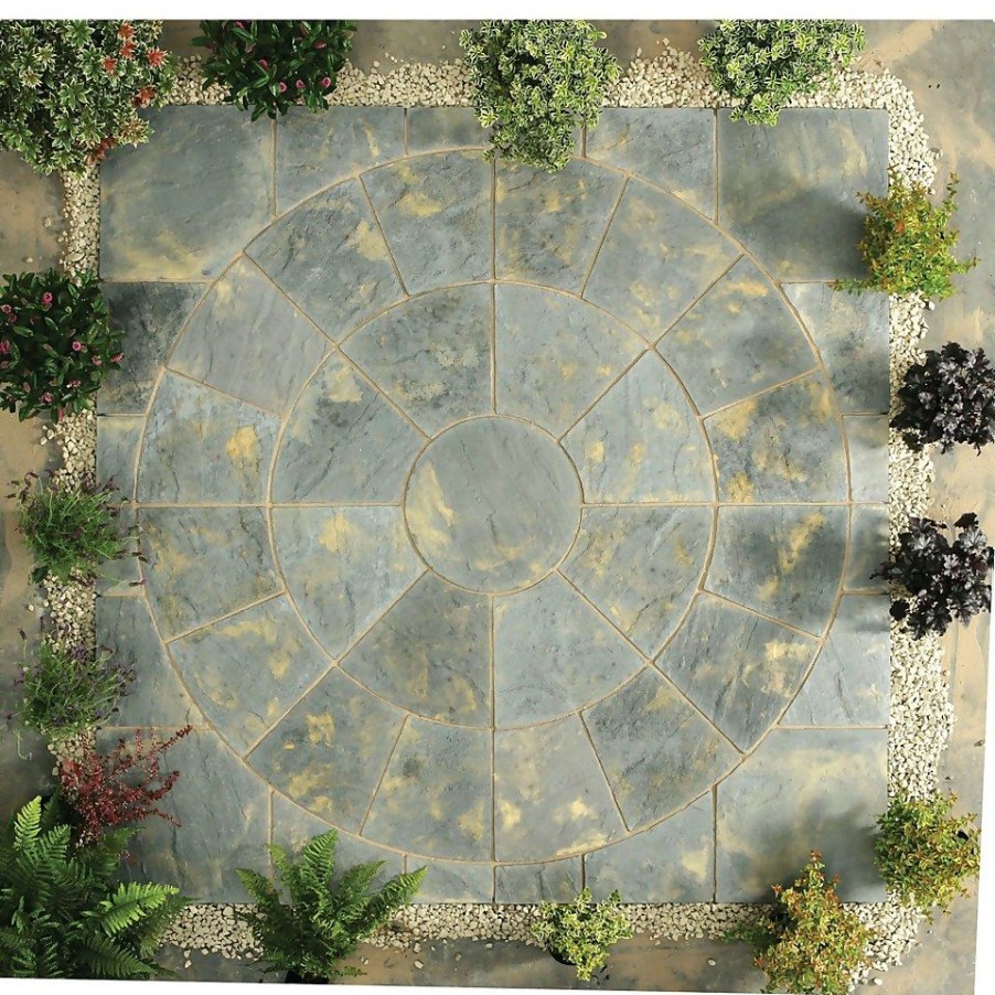 Homebase Paving Stones & Slabs | Stylish Stone Chantry Circle Kit 2.4M - Antique