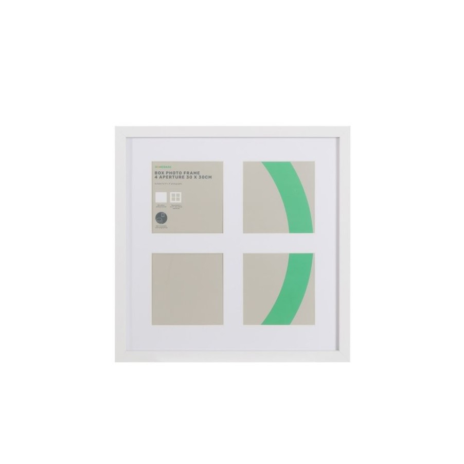 Homebase Photo Frames | Box Photo Frame Multi Aperture - 30X30Cm - White