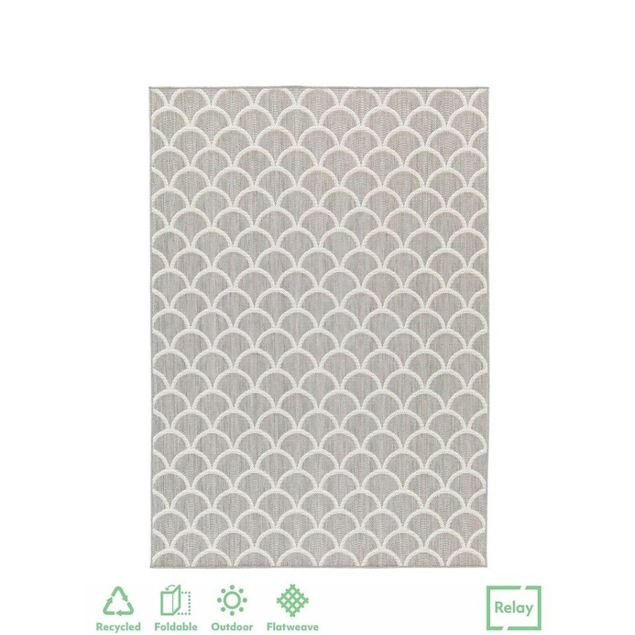 Homebase Rugs | Relay Recycled Indoor/Outdoor Rug - Grey - 160X230Cm