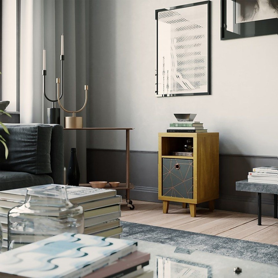 Homebase Cube Storage | Clever Cube Velvet Geometric Insert - Grey & Rose Gold