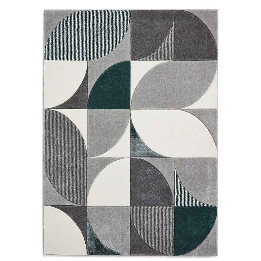 Homebase Rugs | Mateo Cut Circle Rug - Green - 120X170Cm