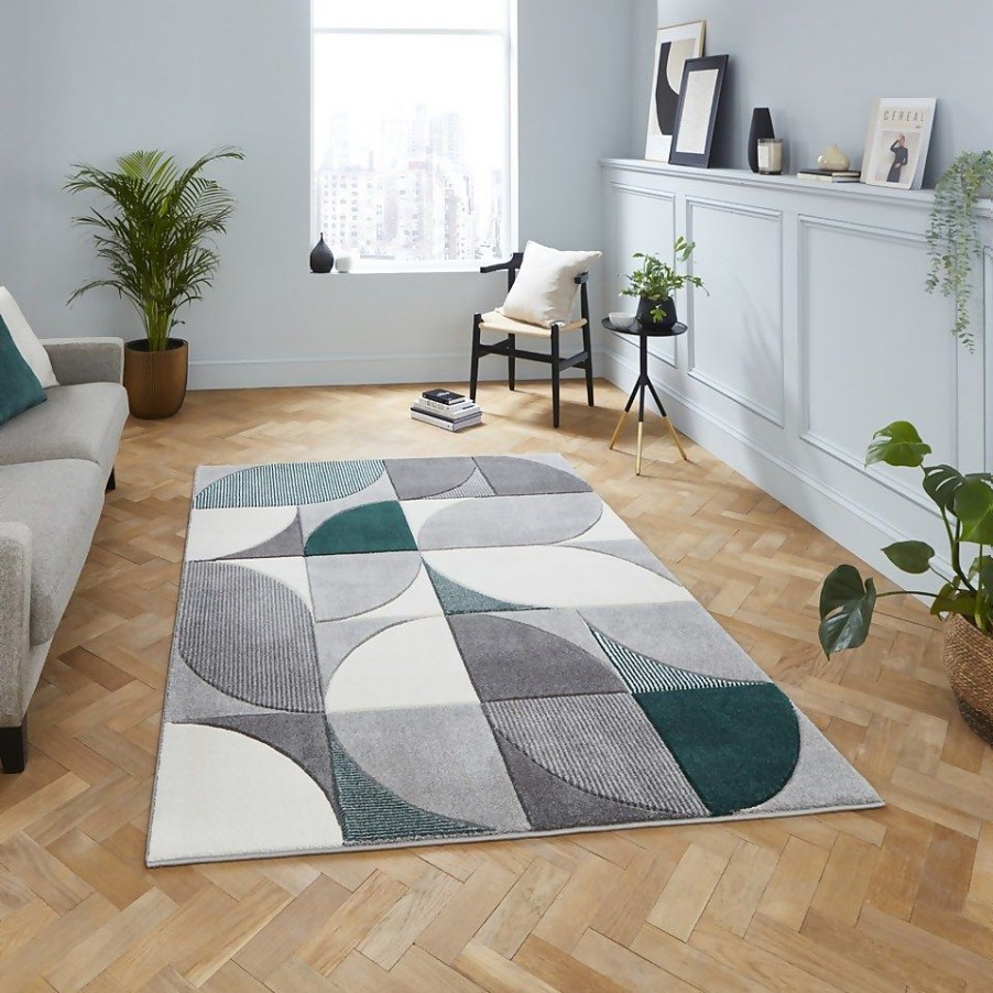 Homebase Rugs | Mateo Cut Circle Rug - Green - 120X170Cm