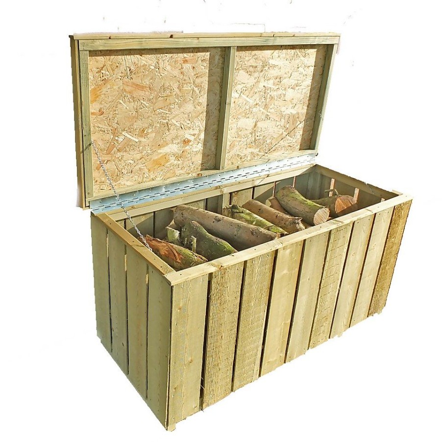 Homebase Garden Storage | Shire Sawn Timber Garden Storage Log Box 4 X 2