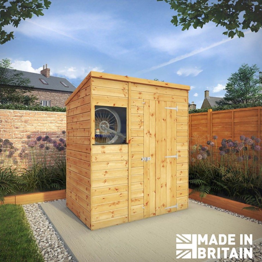 Homebase Garden Sheds | Mercia 6Ft X 4Ft Premium Shiplap Pent Shed