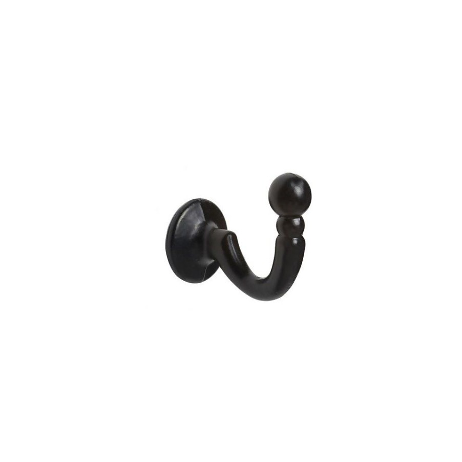 Homebase Curtain Poles & Tracks | Pack Of 2 Black Ball Tieback Hooks