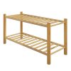 Homebase Hallway Furniture | Living Elements 2 Tier Bamboo Shoe Rack