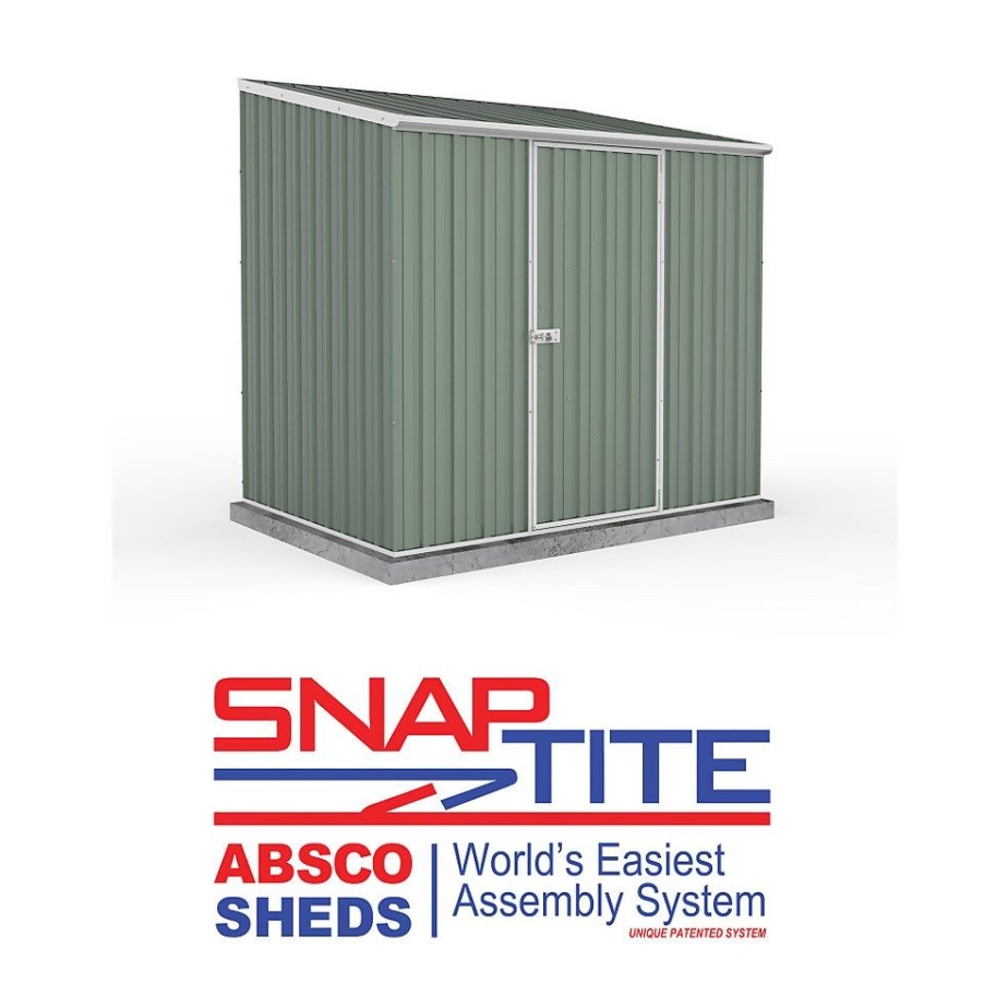 Homebase Garden Sheds | Absco 7.5 X 5Ft Space Saver Metal Pent Shed - Green