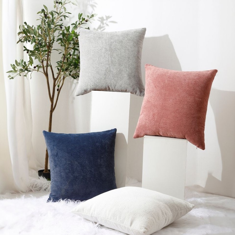 Homebase Cushions | Large Chenille Cushion - 58X58Cm - Navy