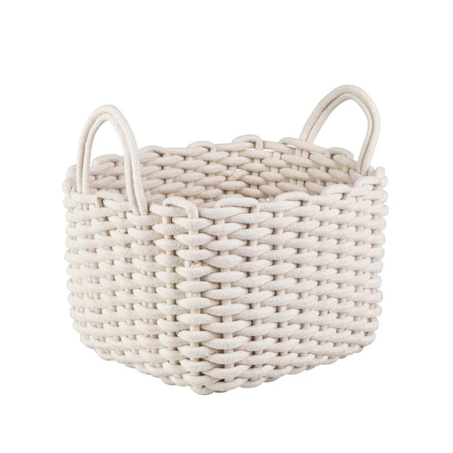 Homebase Storage Containers | Rope Weave Basket - White